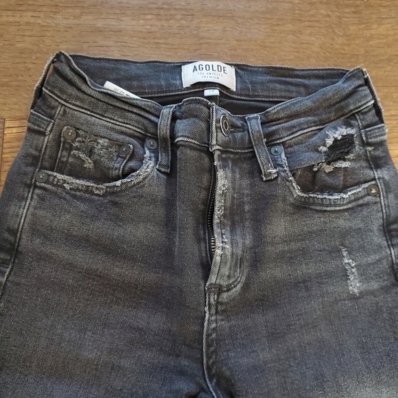 Agolde Sophie Crop Black Size 24 - Picture 5 of 10